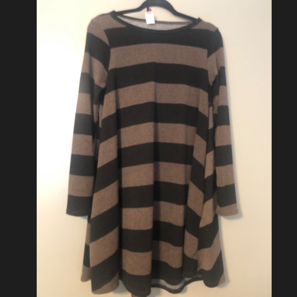 Brown and Black stripped dress